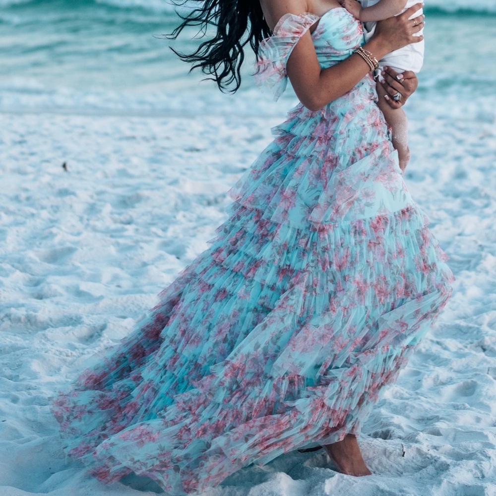 Floral Off-Shoulder Maxi Dress